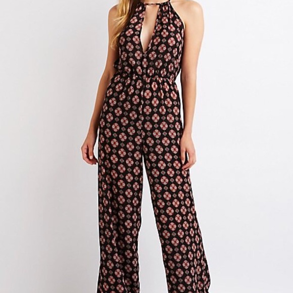 Boho Printed Bib Neck Jumpsuit - Picture 2 of 2